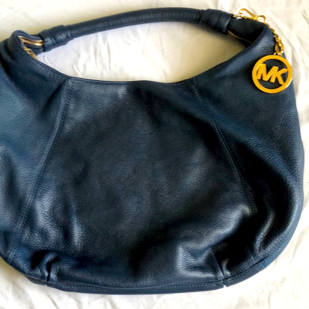 Michael Kors blue leather purse